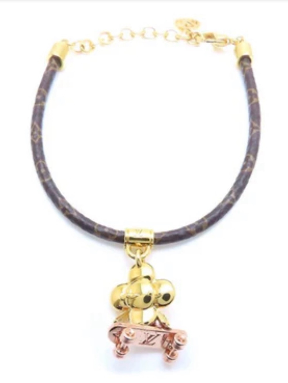 Louis Vuitton Vivienne Kickflip Bracelet Gold and Monogram